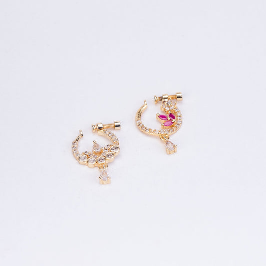 Nose Pin - Tri - Floral Combo Gold Plated Nose Pins - Opal Touch