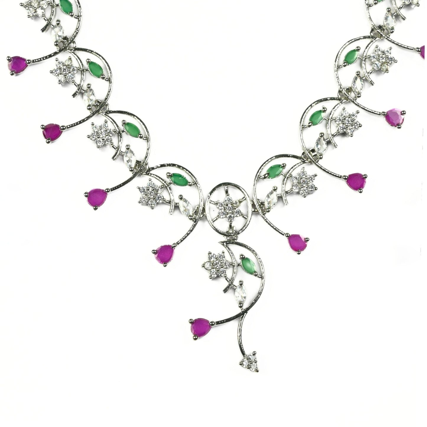 Necklace - Tri - Tone Elegance Necklace - Opal Touch