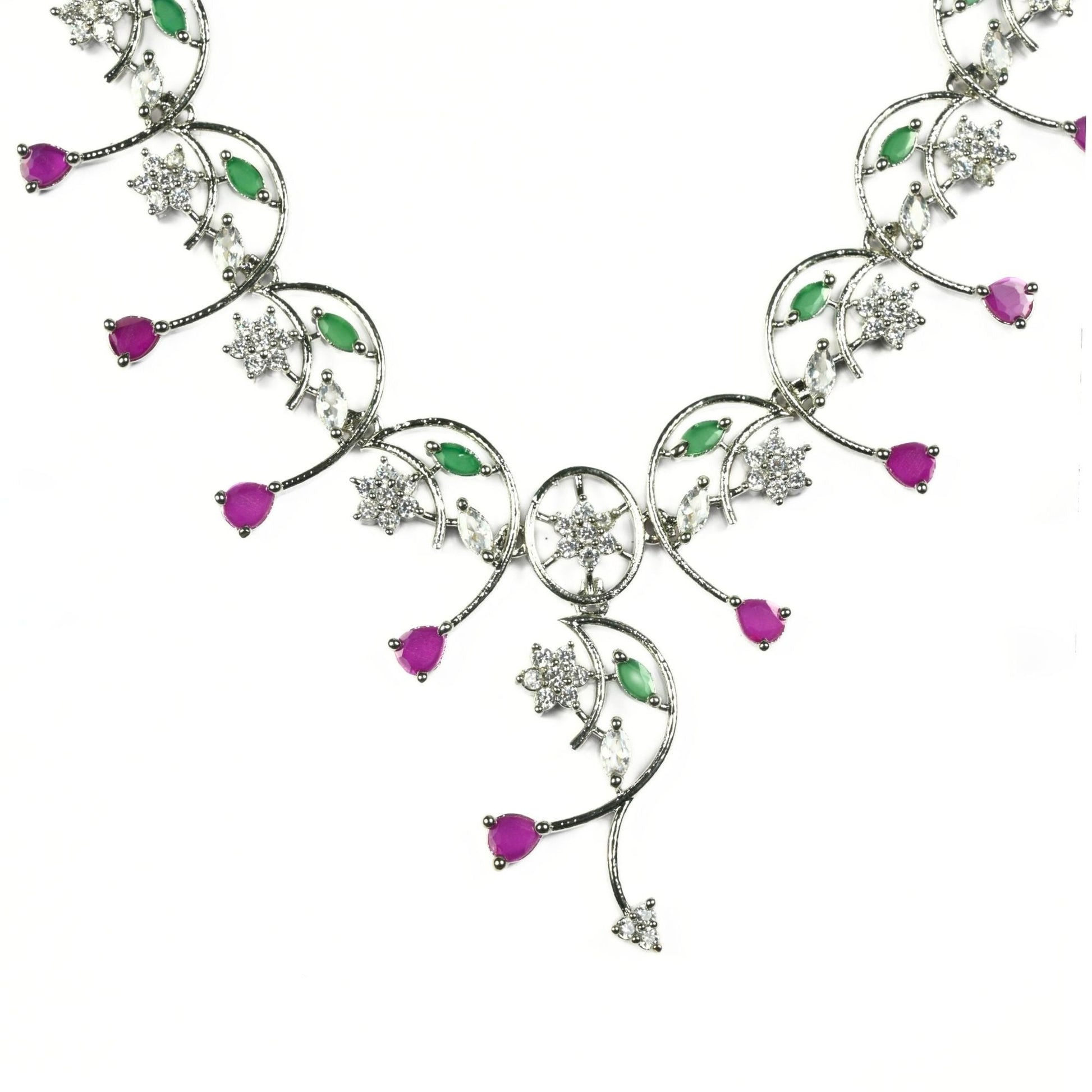 Necklace - Tri - Tone Elegance Necklace - Opal Touch