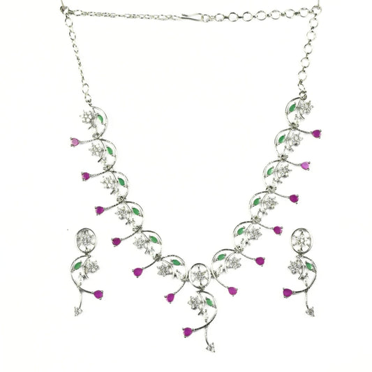Necklace - Tri - Tone Elegance Necklace - Opal Touch