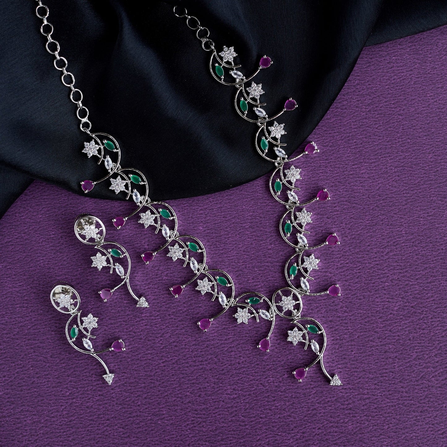 Necklace - Tri - Tone Elegance Necklace - Opal Touch