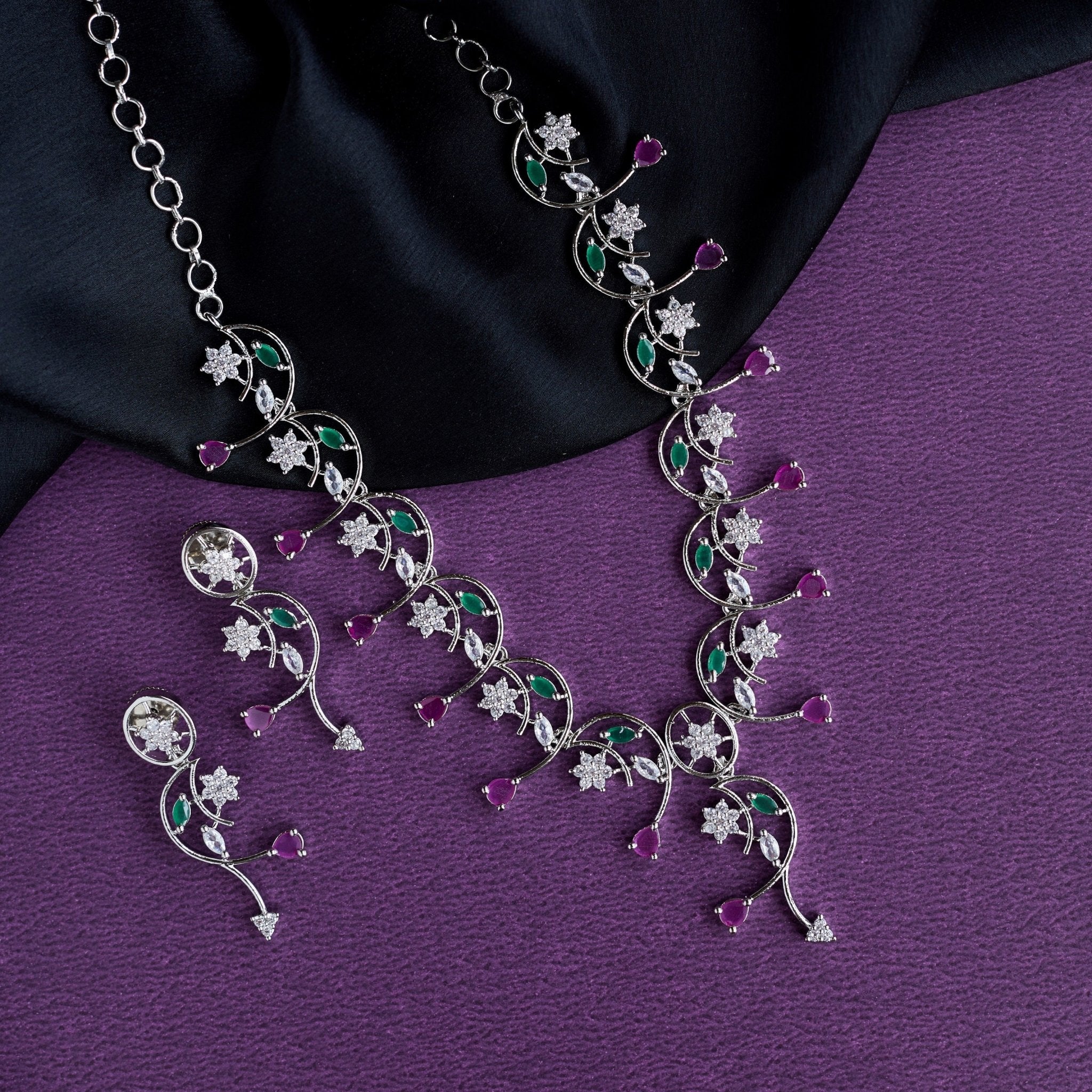 Necklace - Tri - Tone Elegance Necklace - Opal Touch