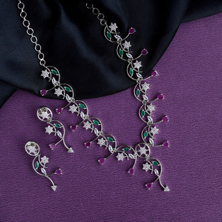 Necklace - Tri - Tone Elegance Necklace - Opal Touch