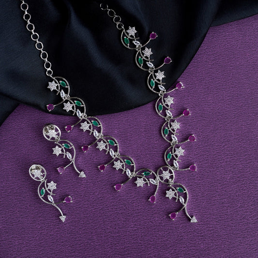 Necklace - Tri - Tone Elegance Necklace - Opal Touch