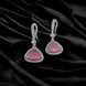 Opal Touch - Triangle Rhodium Hook Back Earrings - Earrings
