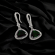 Opal Touch - Triangle Rhodium Hook Back Earrings - Earrings