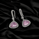 Opal Touch - Triangle Rhodium Hook Back Earrings - Earrings