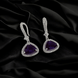 Opal Touch - Triangle Rhodium Hook Back Earrings - Earrings