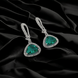 Opal Touch - Triangle Rhodium Hook Back Earrings - Earrings