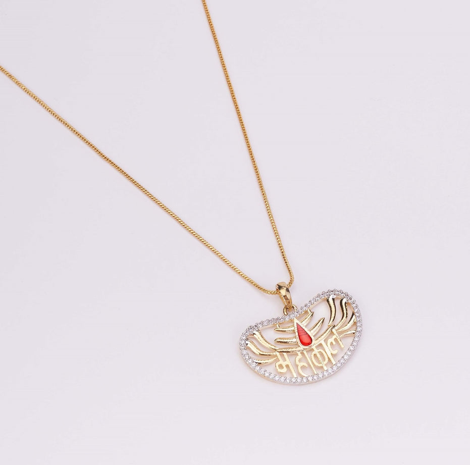 Locket Set - Trilok Sambhu Gold Plated Locket Set - Opal Touch