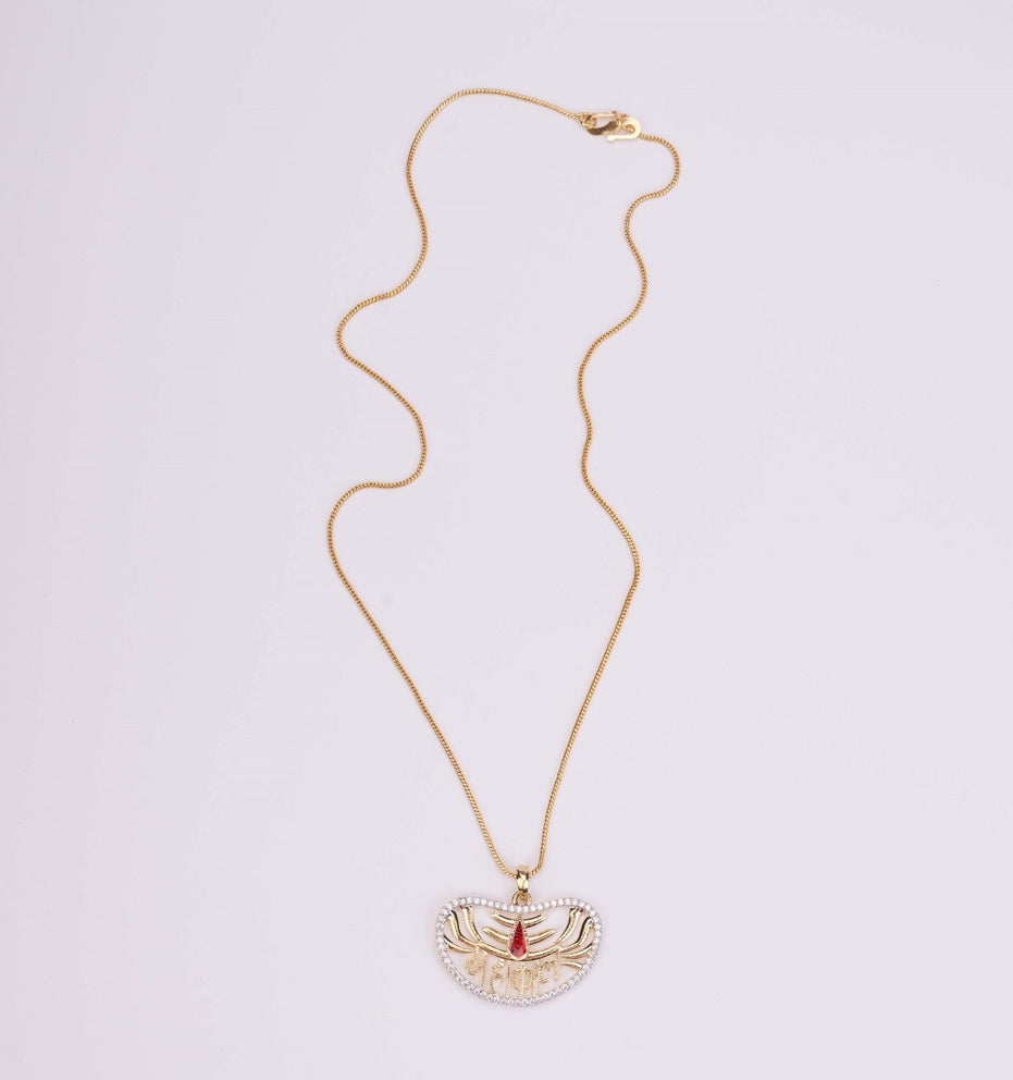 Locket Set - Trilok Sambhu Gold Plated Locket Set - Opal Touch