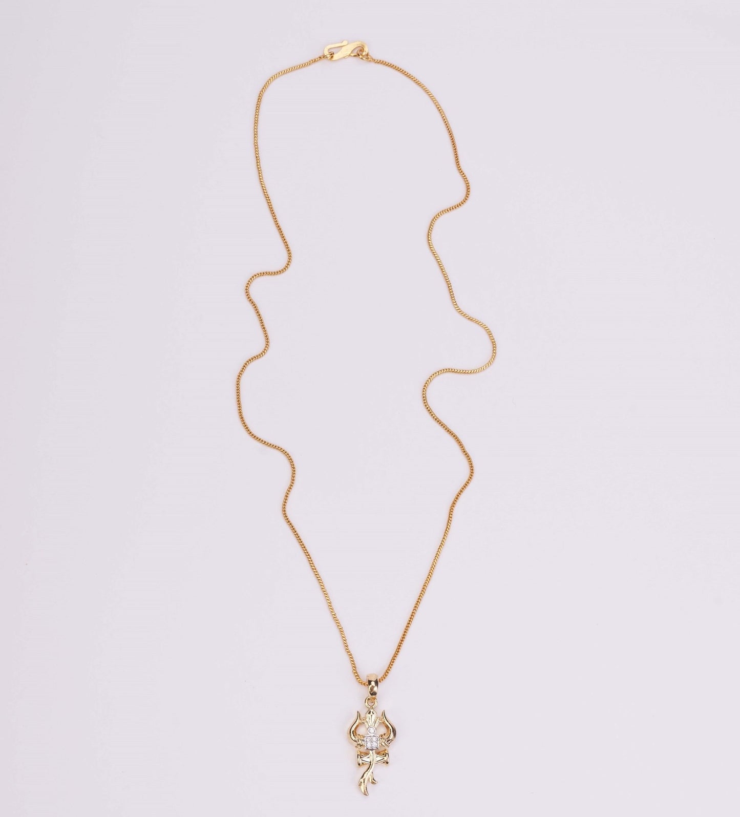 Locket Set - Trishul Mahadev Gold Plated Locket Set - Opal Touch