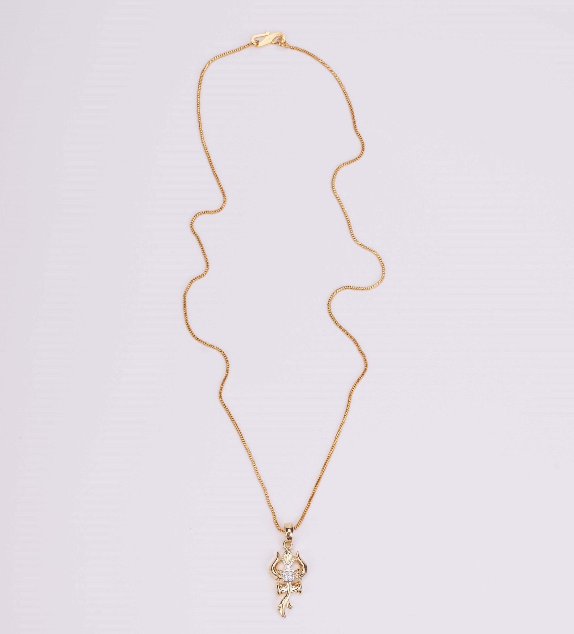 Locket Set - Trishul Mahadev Gold Plated Locket Set - Opal Touch