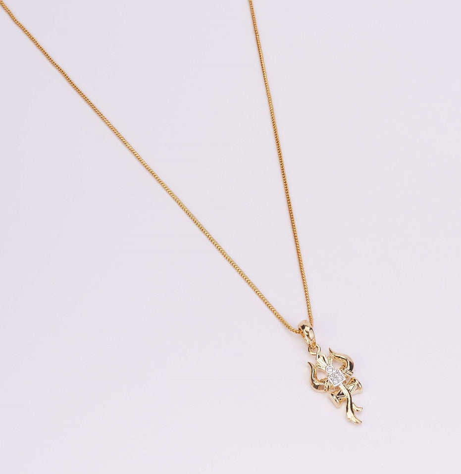Locket Set - Trishul Mahadev Gold Plated Locket Set - Opal Touch