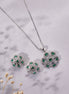 Locket Set - Twilight Blossom Rhodium Plated Locket Set - Opal Touch