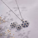 Locket Set - Twilight Blossom Rhodium Plated Locket Set - Opal Touch