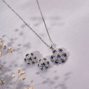 Locket Set - Twilight Blossom Rhodium Plated Locket Set - Opal Touch