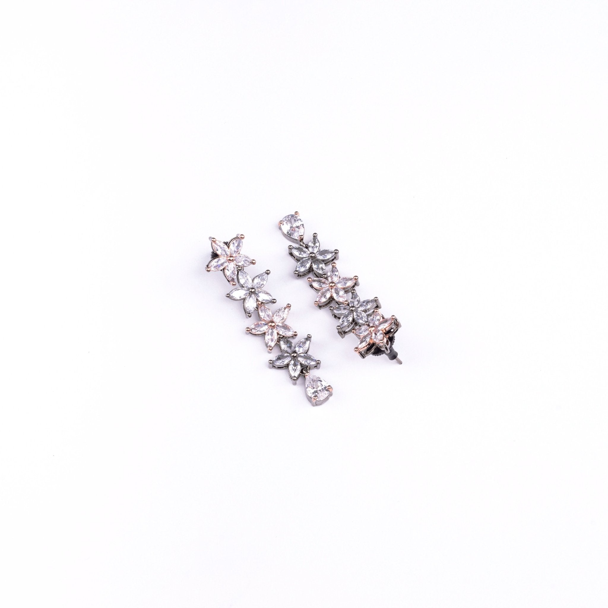 Opal Touch - Two-Tone Rose Silver Earrings - Earrings