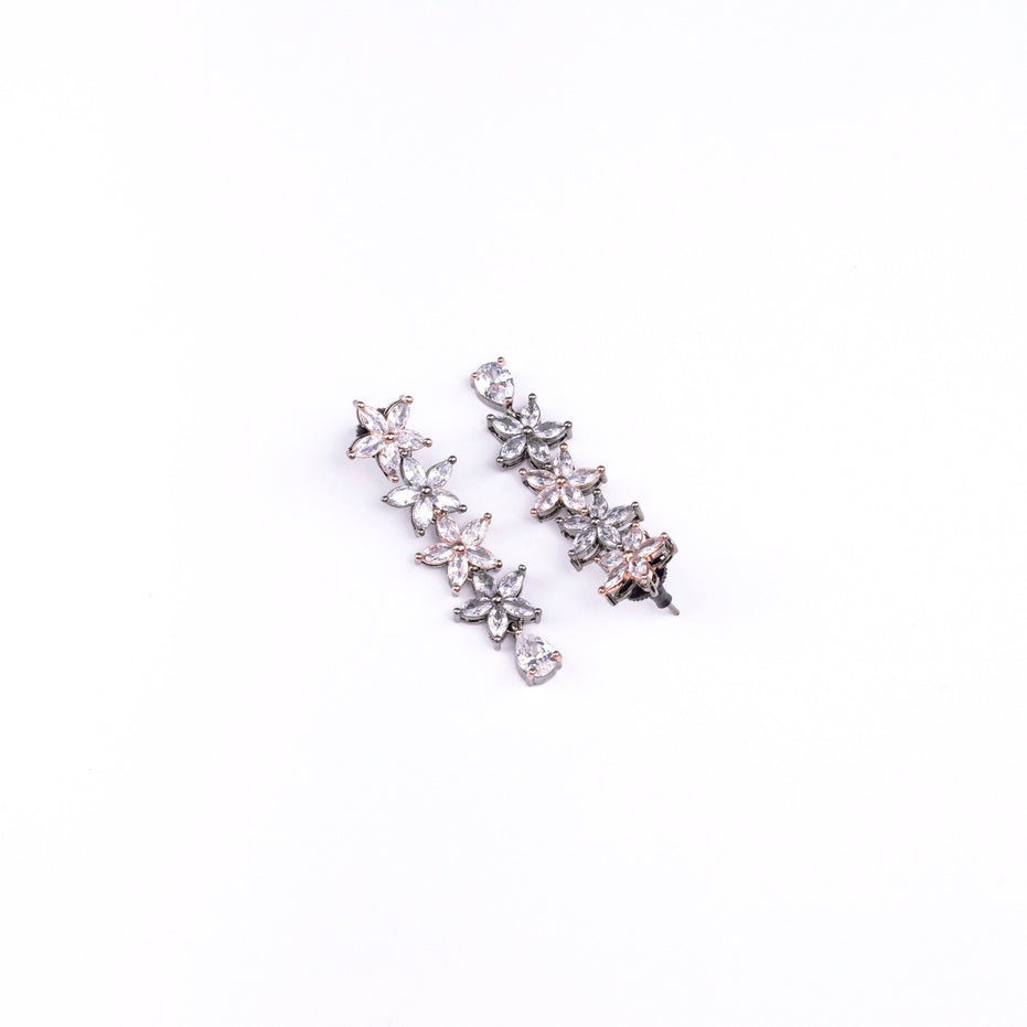 Opal Touch - Two-Tone Rose Silver Earrings - Earrings