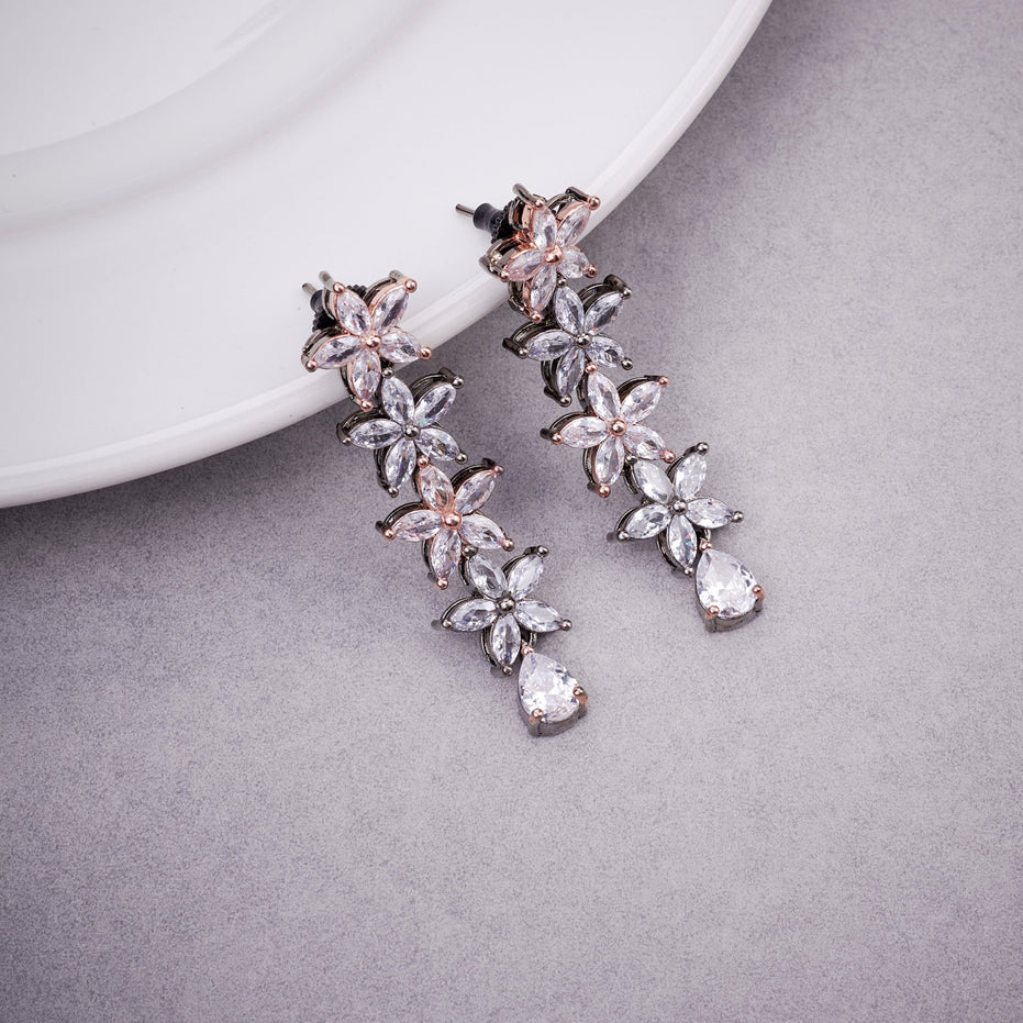 Opal Touch - Two-Tone Rose Silver Earrings - Earrings