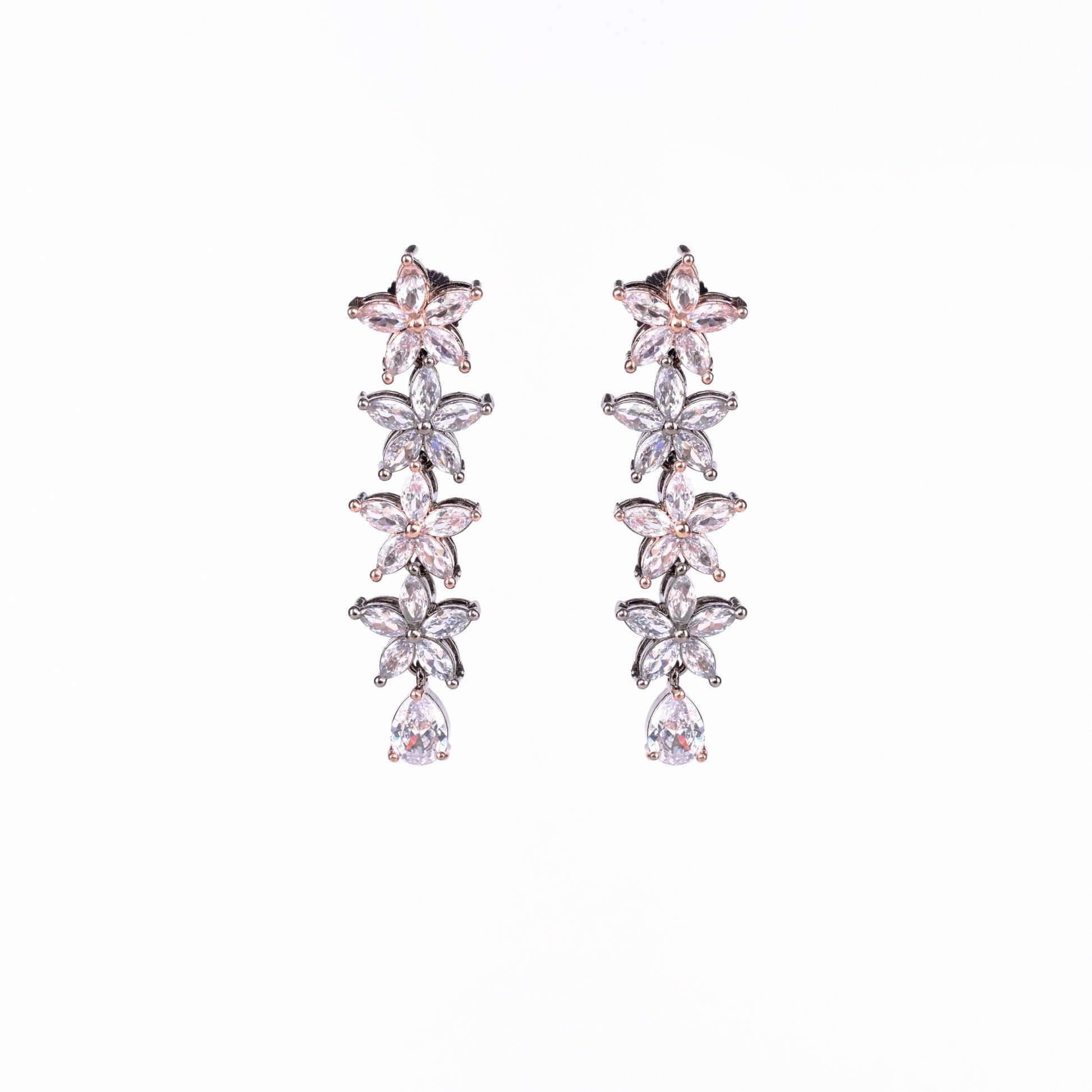 Opal Touch - Two-Tone Rose Silver Earrings - Earrings