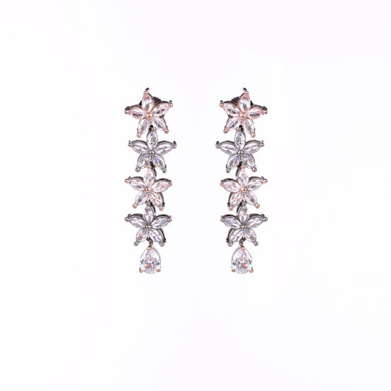 Opal Touch - Two-Tone Rose Silver Earrings - Earrings