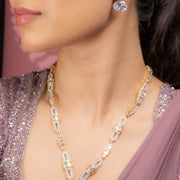 Two - Toned White Elegance Necklace - Opal Touch