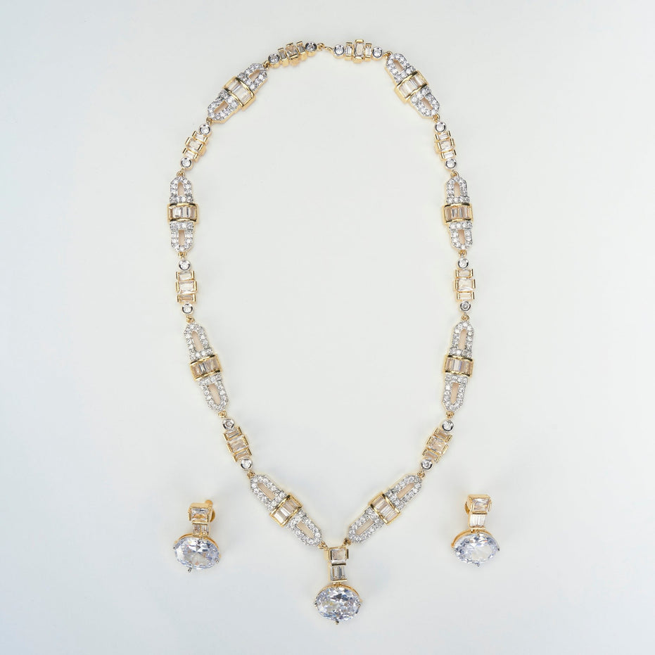 Opal Touch - Two-Toned White Elegance Necklace - Necklace