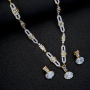 Opal Touch - Two-Toned White Elegance Necklace - Necklace