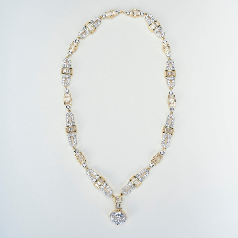 Opal Touch - Two-Toned White Elegance Necklace - Necklace