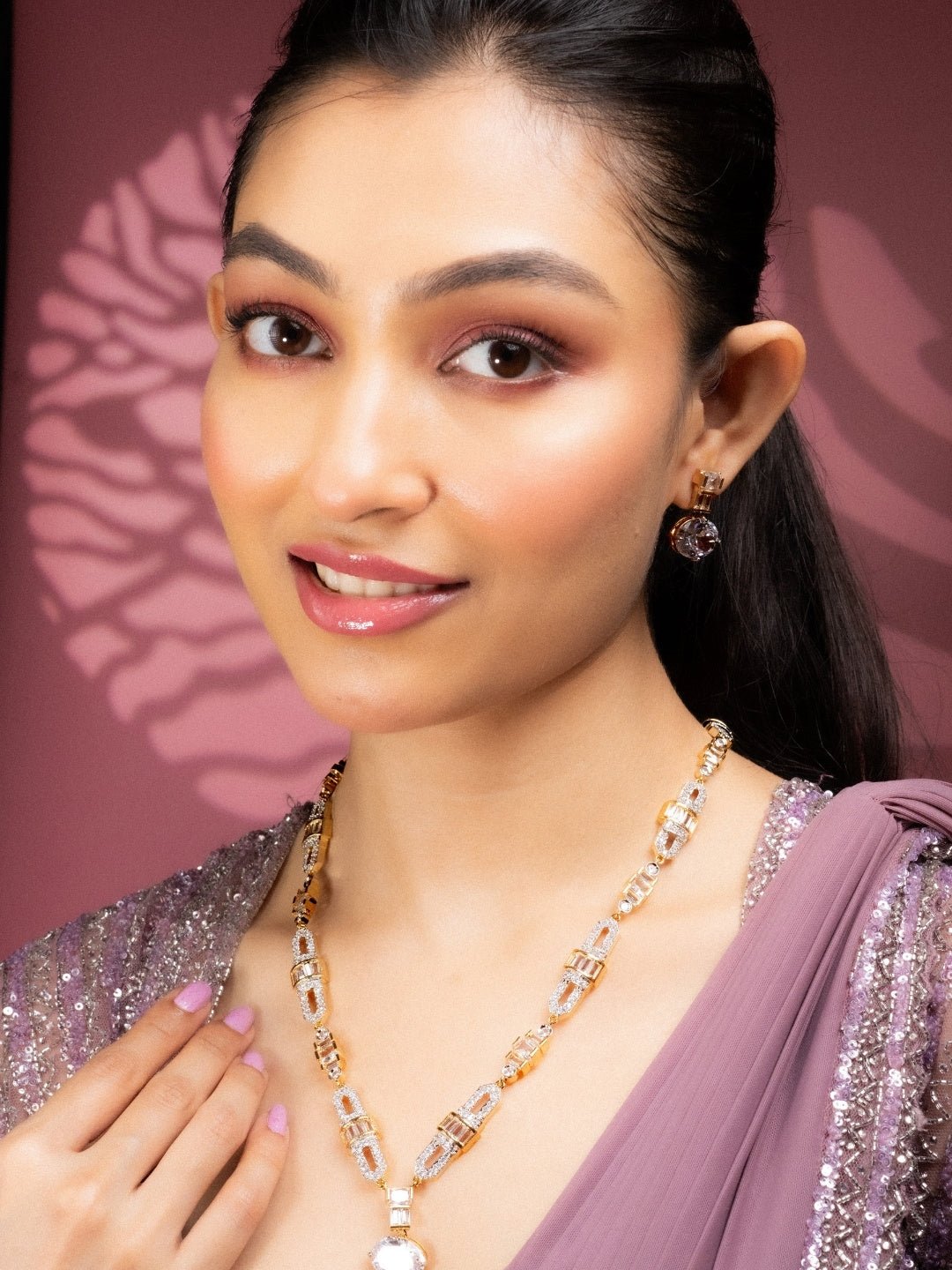 Two - Toned White Elegance Necklace - Opal Touch