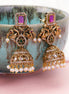 Jhumka - Velnika Matte Black Plated Jhumka - Opal Touch