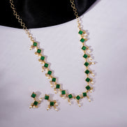 Necklace - Veloura Gold Plated Necklace Set - Opal Touch