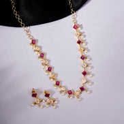 Necklace - Veloura Gold Plated Necklace Set - Opal Touch