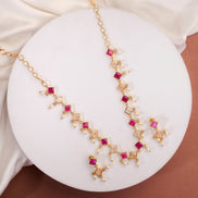 Necklace - Veloura Gold Plated Necklace Set - Opal Touch