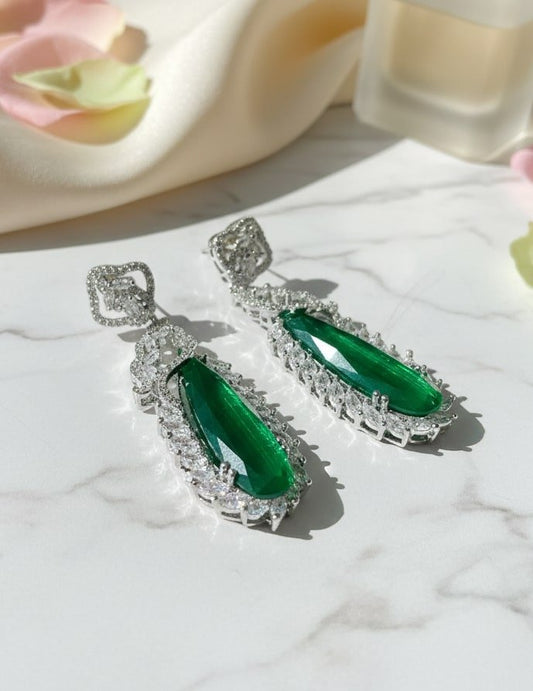 Verdant Luxe Danglers Earrings - Opal Touch