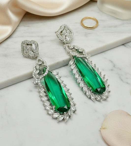 Verdant Luxe Danglers Earrings - Opal Touch