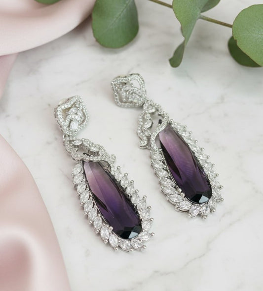 Verdant Luxe Danglers Earrings - Opal Touch