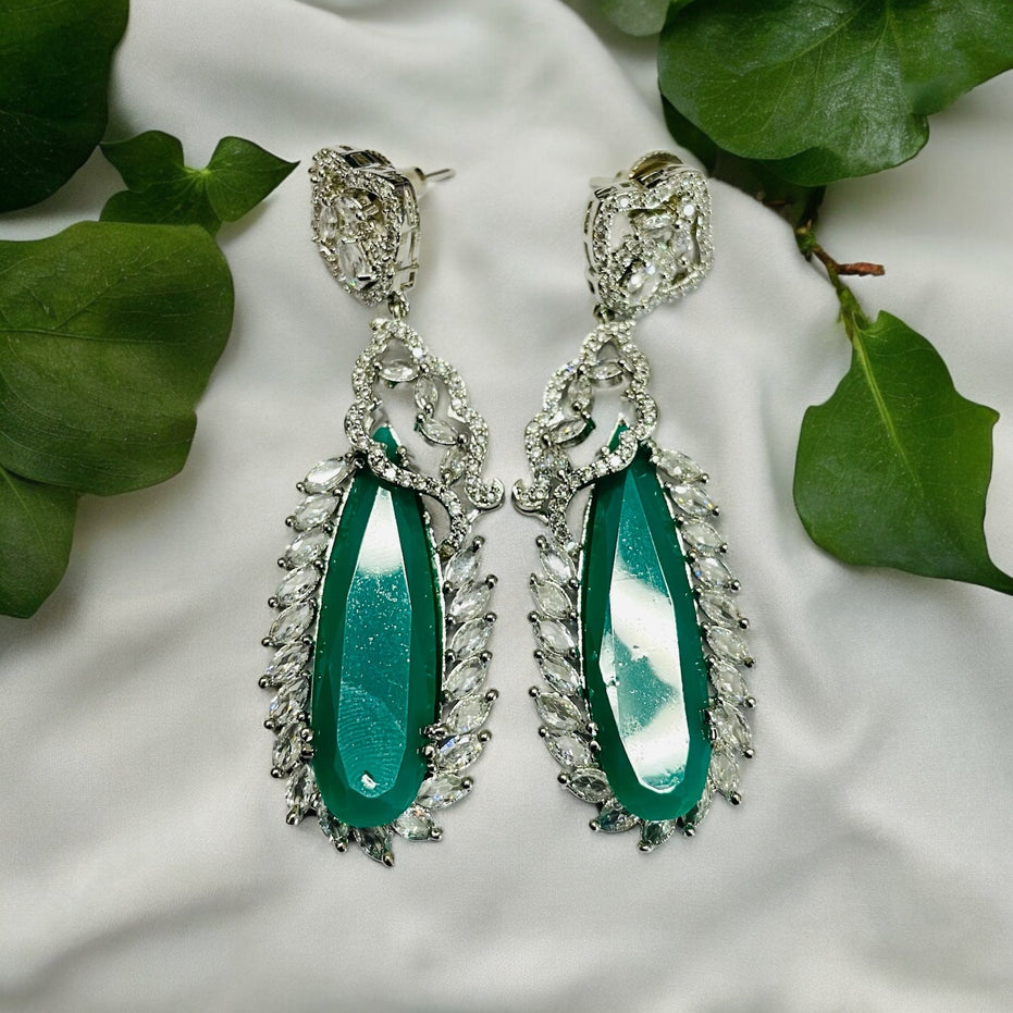 Earrings - Verdant Luxe Danglers Earrings - Opal Touch
