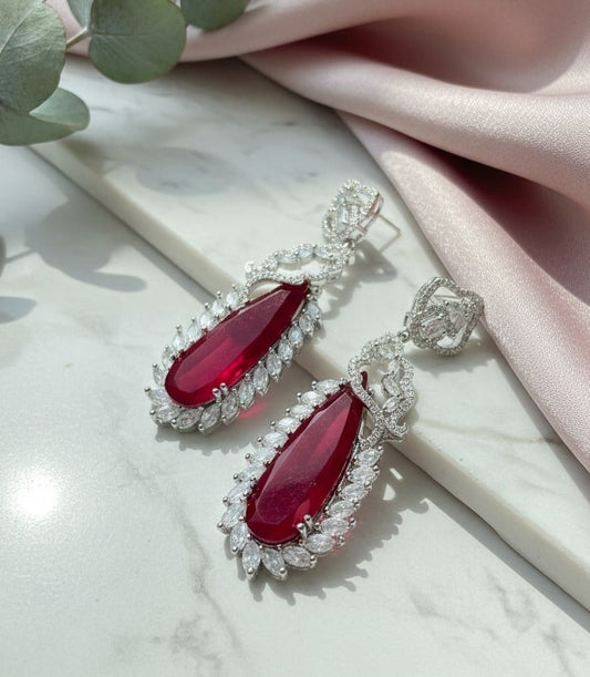 Verdant Luxe Danglers Earrings - Opal Touch