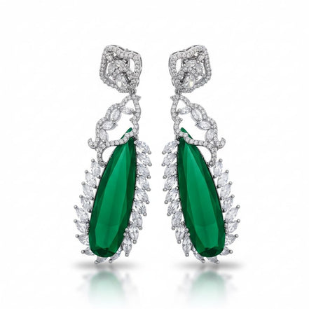 Verdant Luxe Danglers Earrings - Opal Touch