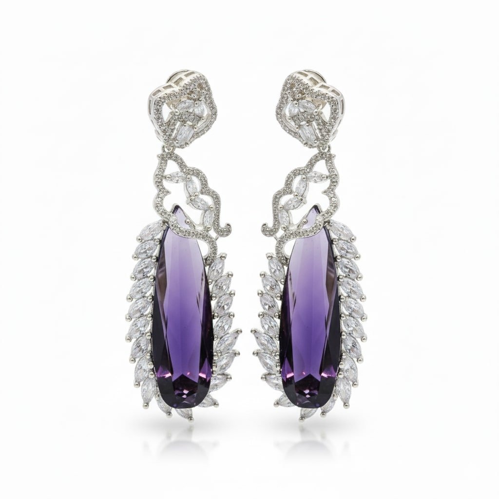 Verdant Luxe Danglers Earrings - Opal Touch