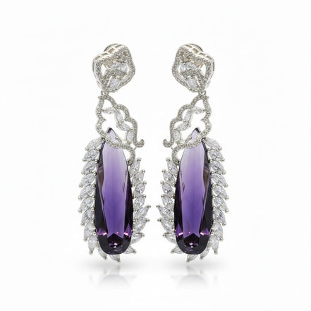 Verdant Luxe Danglers Earrings - Opal Touch