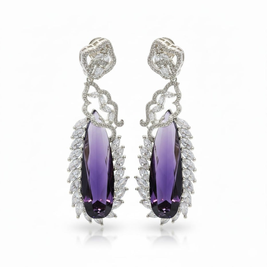 Verdant Luxe Danglers Earrings - Opal Touch