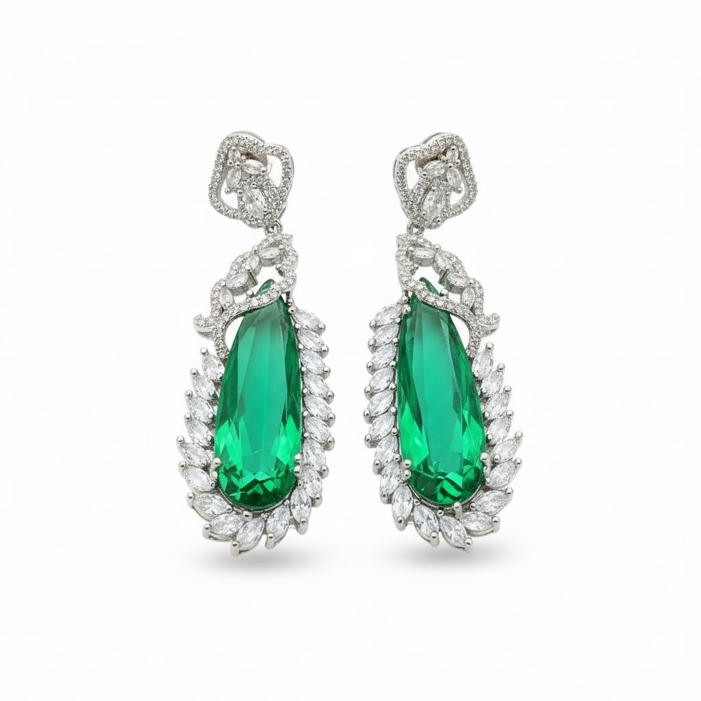Verdant Luxe Danglers Earrings - Opal Touch