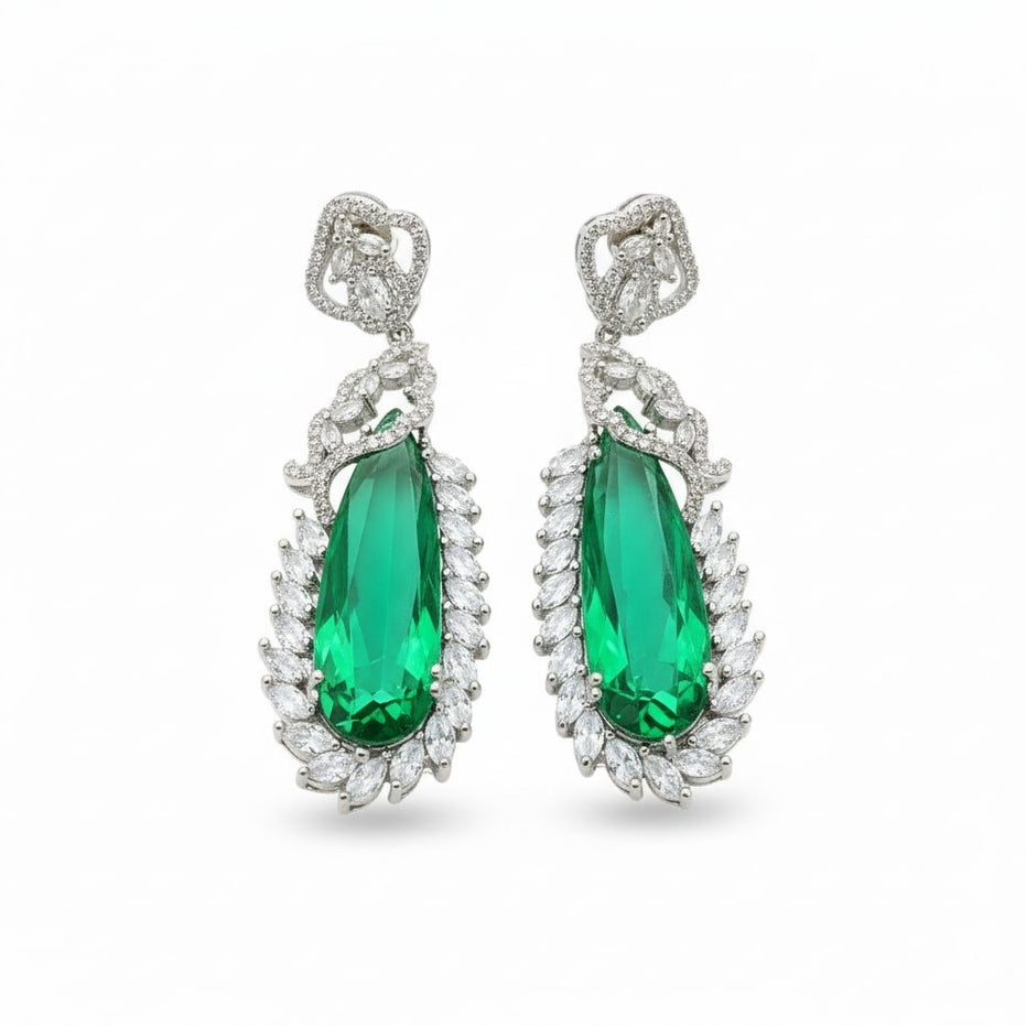 Verdant Luxe Danglers Earrings - Opal Touch
