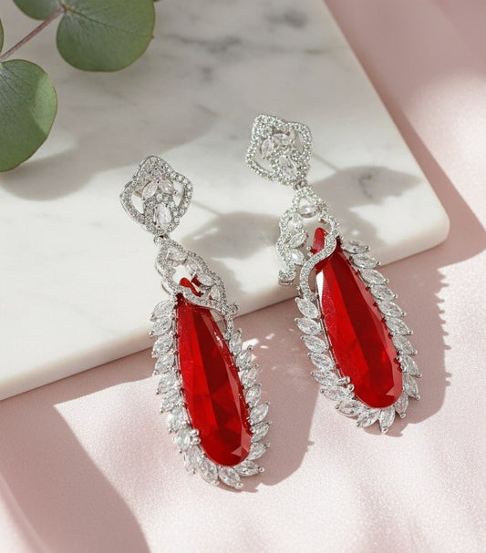 Verdant Luxe Danglers Earrings - Opal Touch