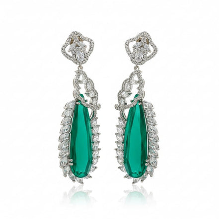 Verdant Luxe Danglers Earrings - Opal Touch