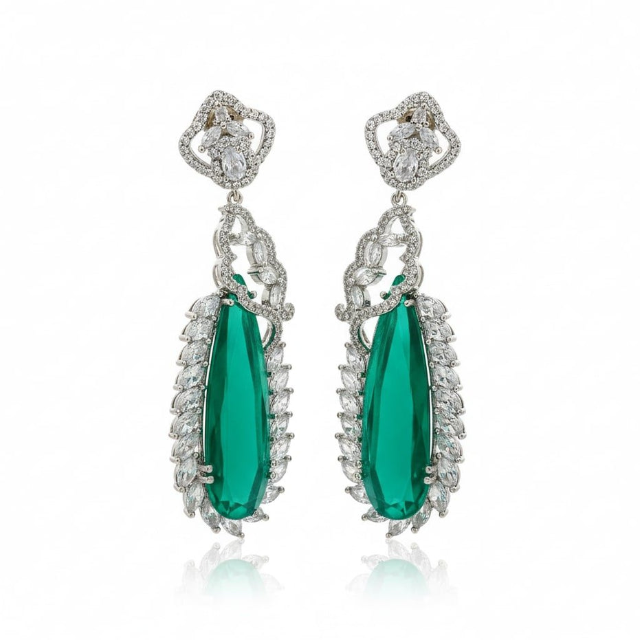 Verdant Luxe Danglers Earrings - Opal Touch