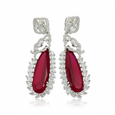 Verdant Luxe Danglers Earrings - Opal Touch